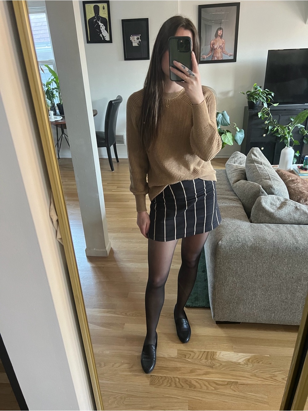 Jessica Simpson Camel Ribbed Crewneck Sweater
